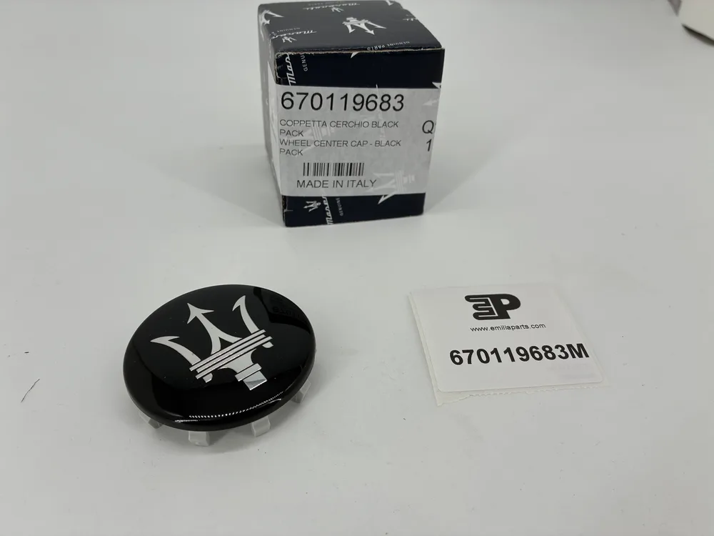 670119683 MASERATI WHEEL CENTER CAP - BLACK PA 3