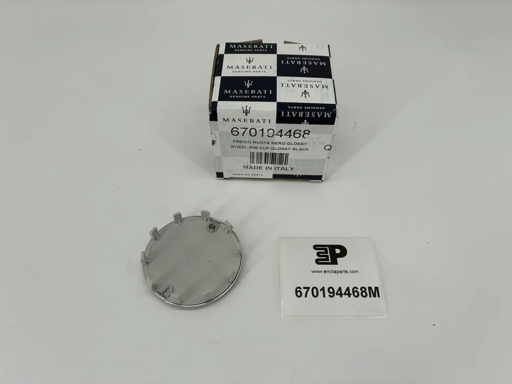 670194468 MASERATI WHEEL RIM CUP GLOSSY BLACK 2