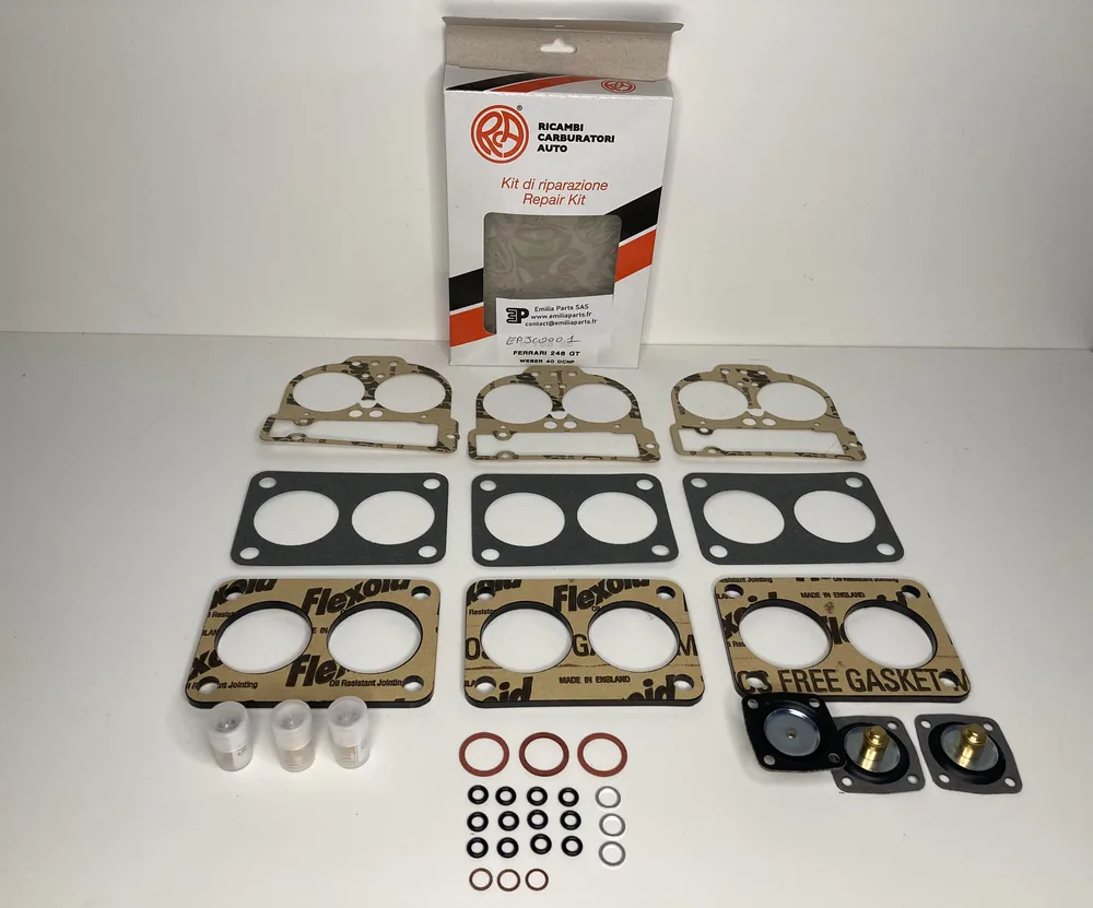 0001 EMILIA PARTS KIT REPARATION CARBURATEUR WEBER 40 DCNF - FERRARI DINO 246
