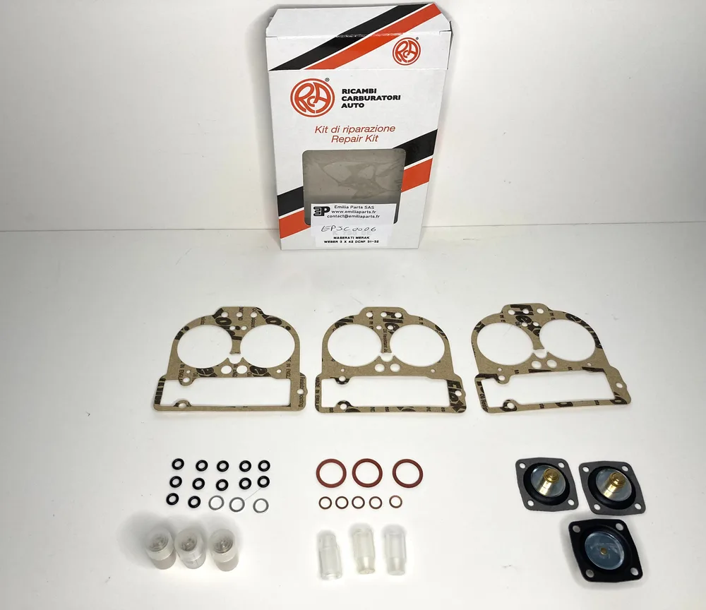 0006 EMILIA PARTS KIT REPARATION CARBURATEUR WEBER 3x 42 DCNF 31-32 - MASERATI MERAK